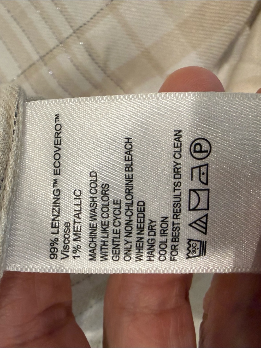 Tommy Bahama Neutral Plaid Metallic Button Front Blouse Large - Picture 8 of 11